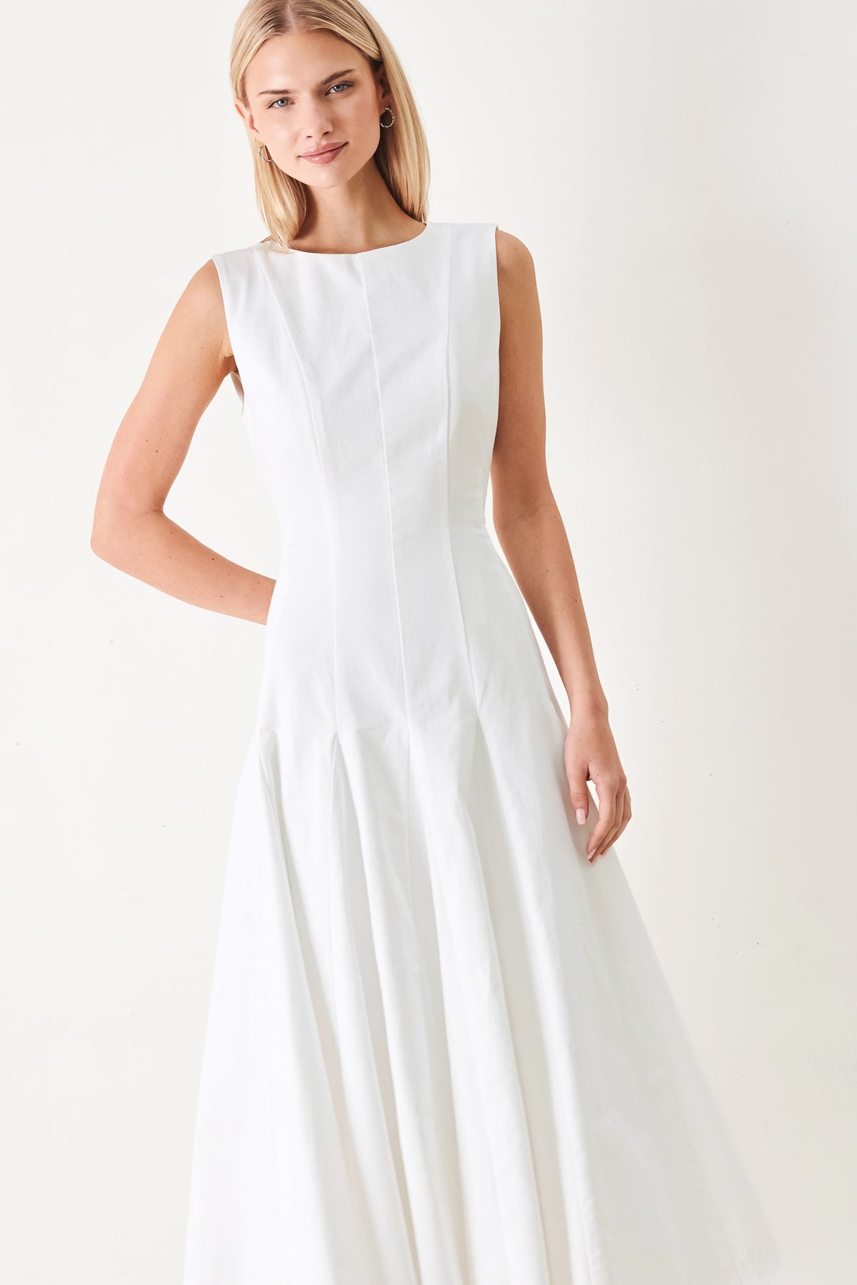 Bateau Tea-Length Crepe Wedding Dress A-Line Flying Tomato FD1986