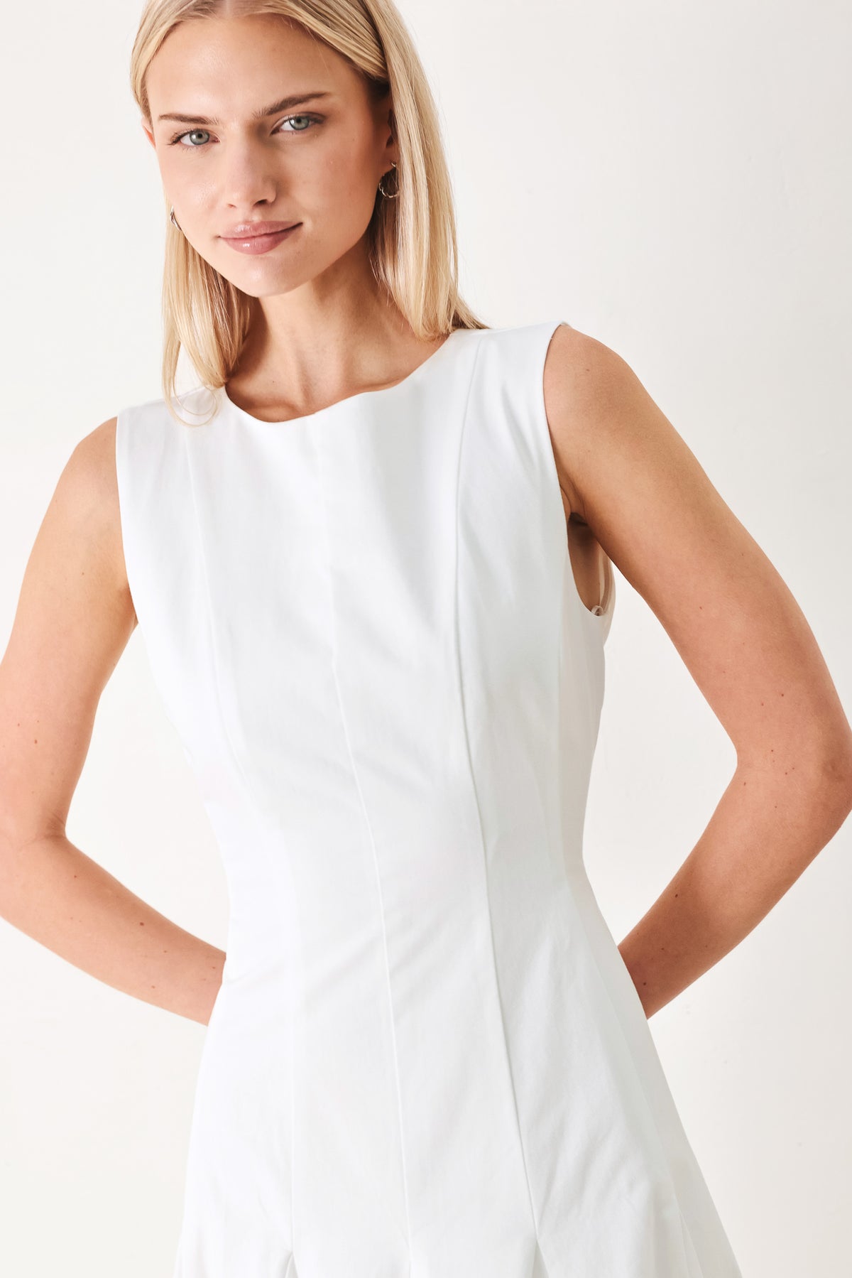 Bateau Tea-Length Crepe Wedding Dress A-Line Flying Tomato FD1986