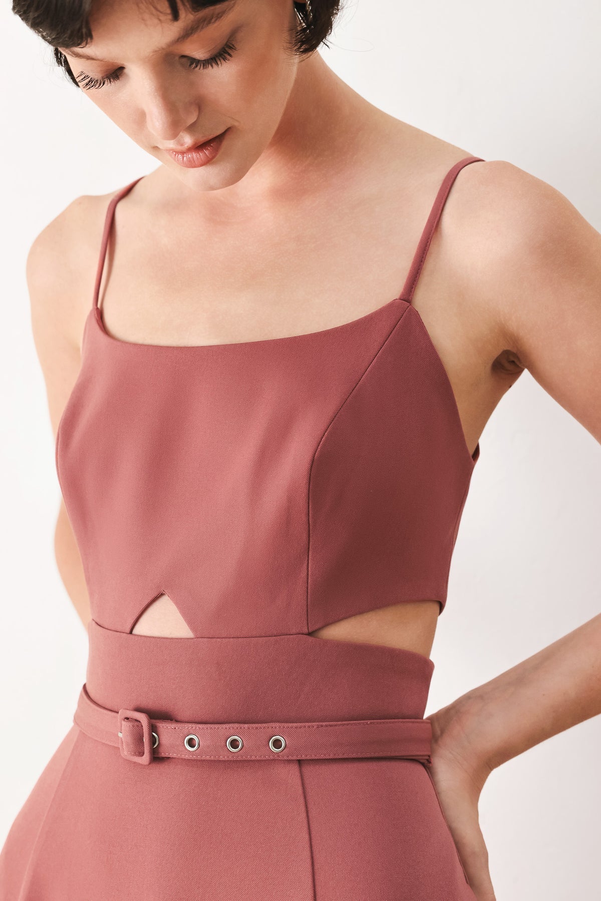 Square Midi Crepe Cocktail A-Line Flying Tomato FD2178