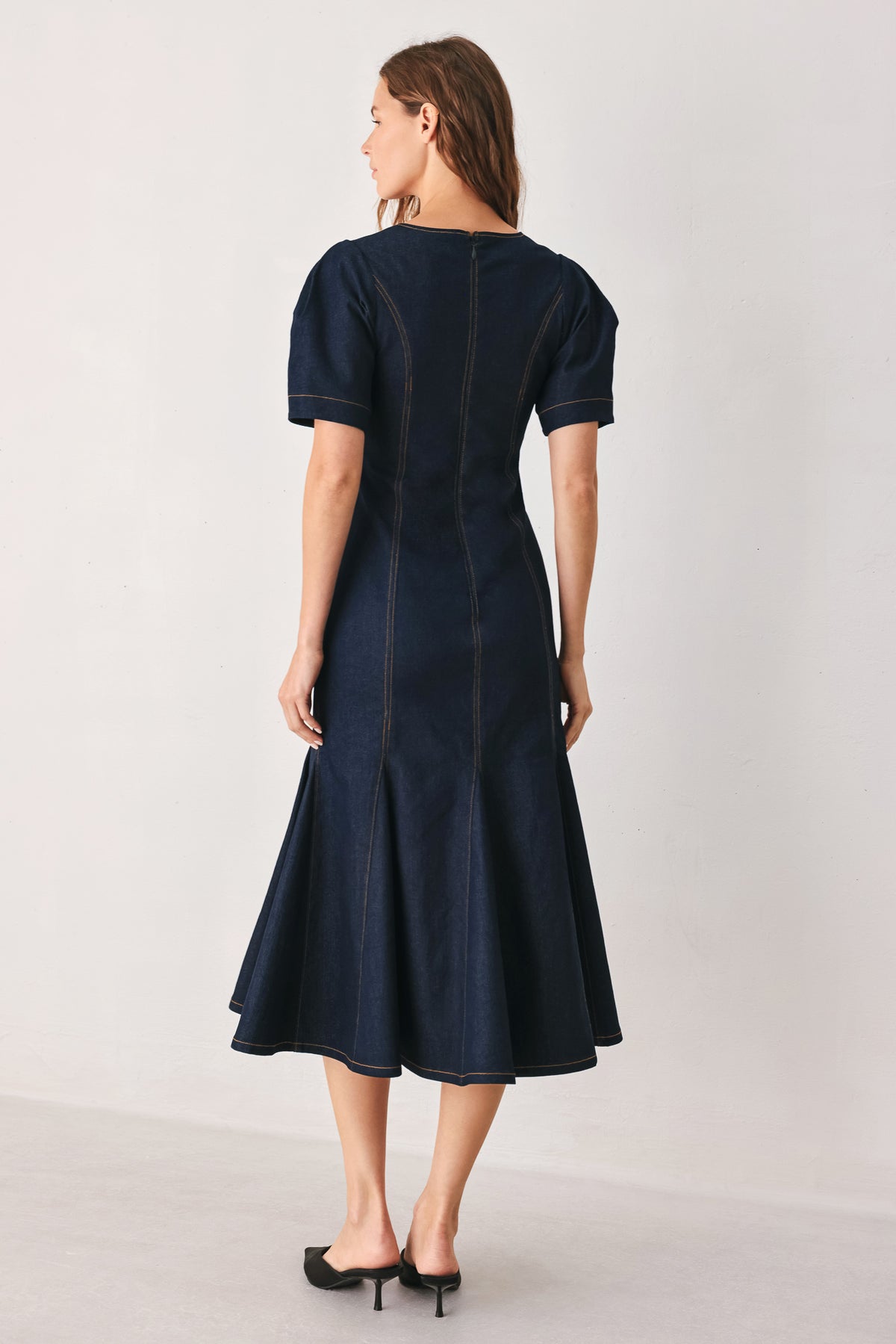V-Neck Midi Crepe Formal Mermaid/Trumpet Flying Tomato FD2222