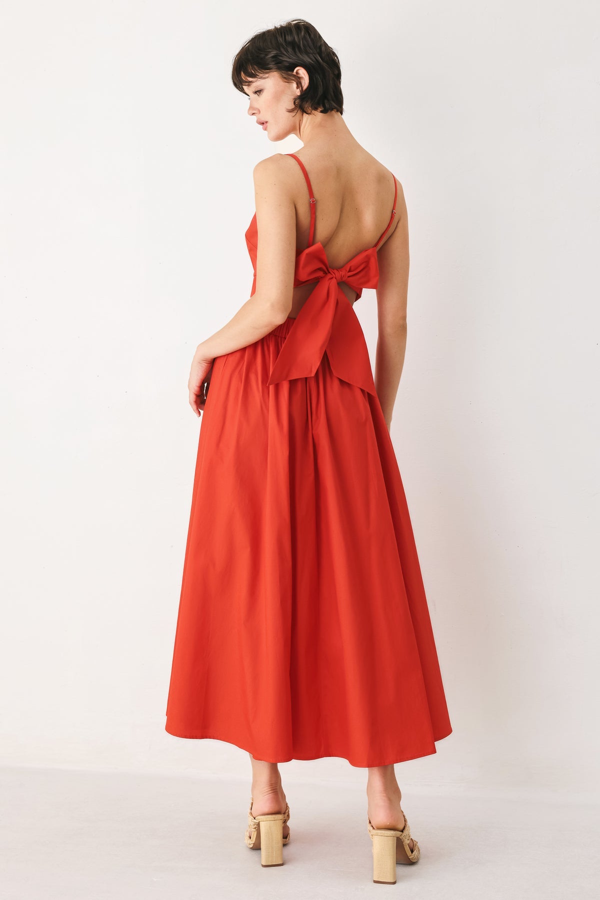 Square Midi Satin Cocktail A-Line Flying Tomato FD2225