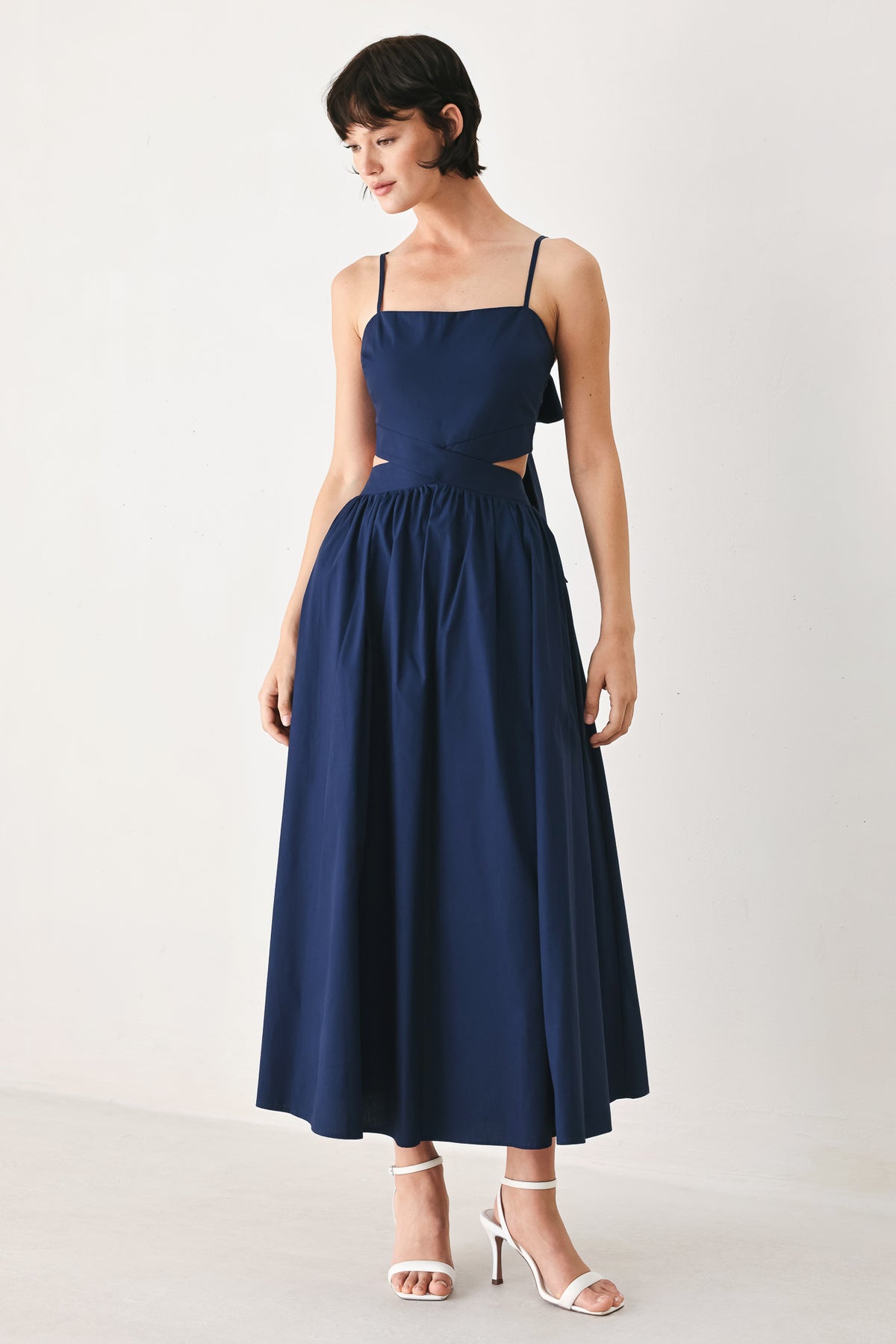 Square Midi Satin Cocktail A-Line Flying Tomato FD2225