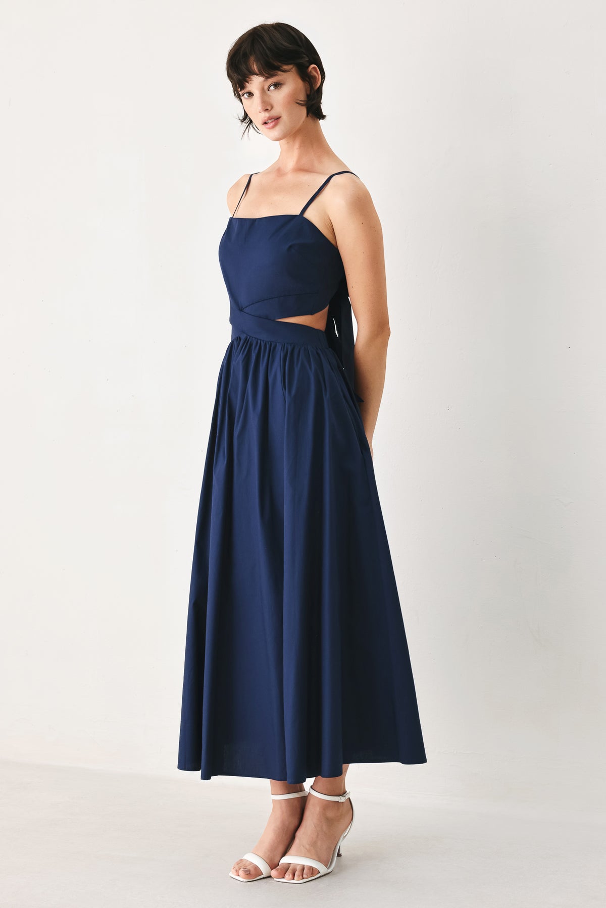 Square Midi Satin Cocktail A-Line Flying Tomato FD2225