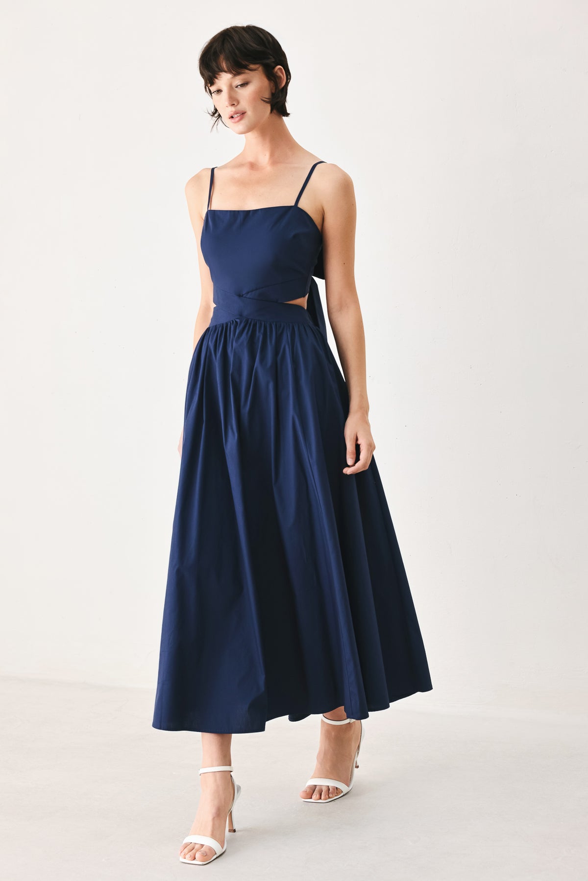 Square Midi Satin Cocktail A-Line Flying Tomato FD2225