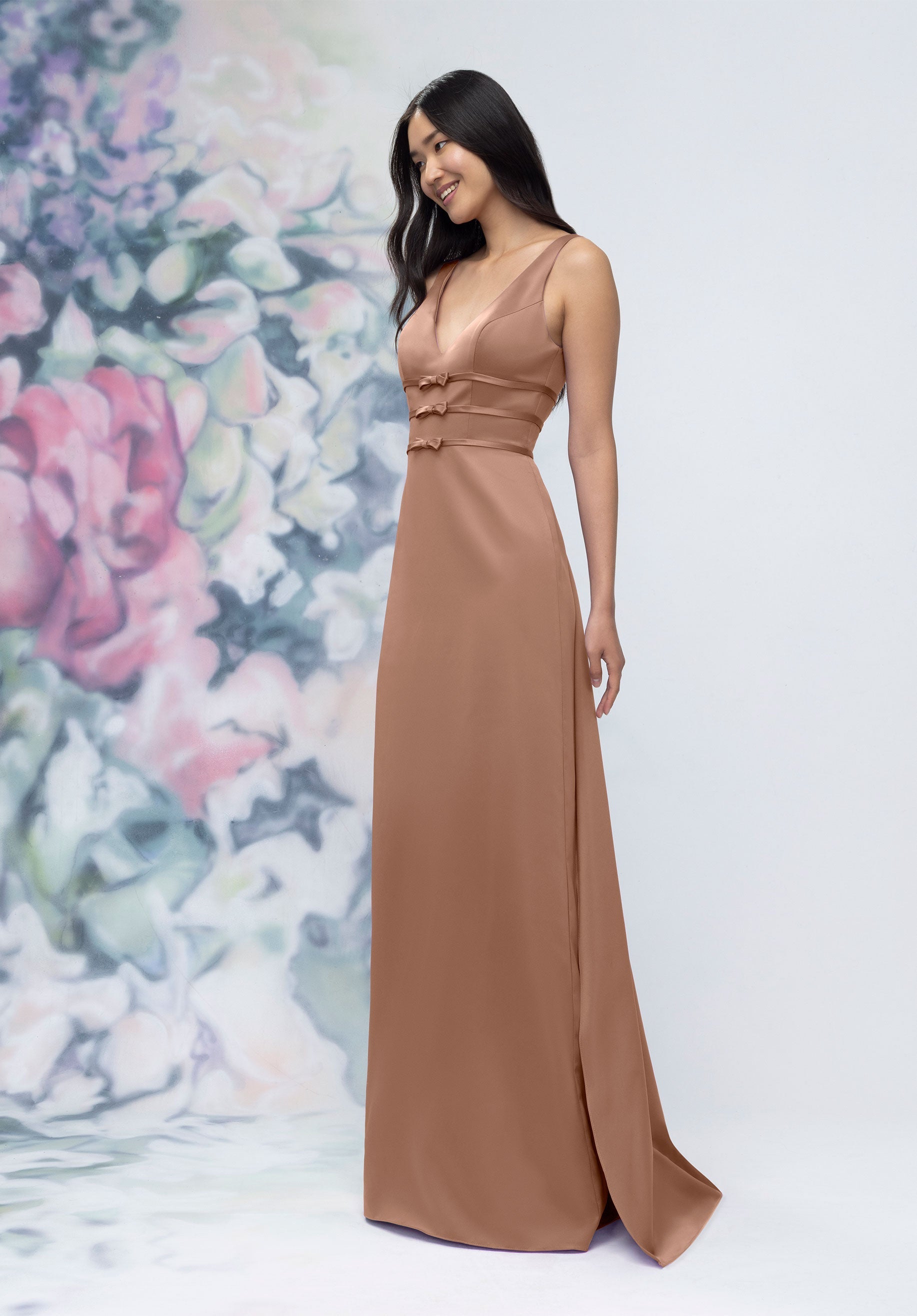 Formal Dresses Formal Slit Long Dress Fawn-Satin-3030013-Train