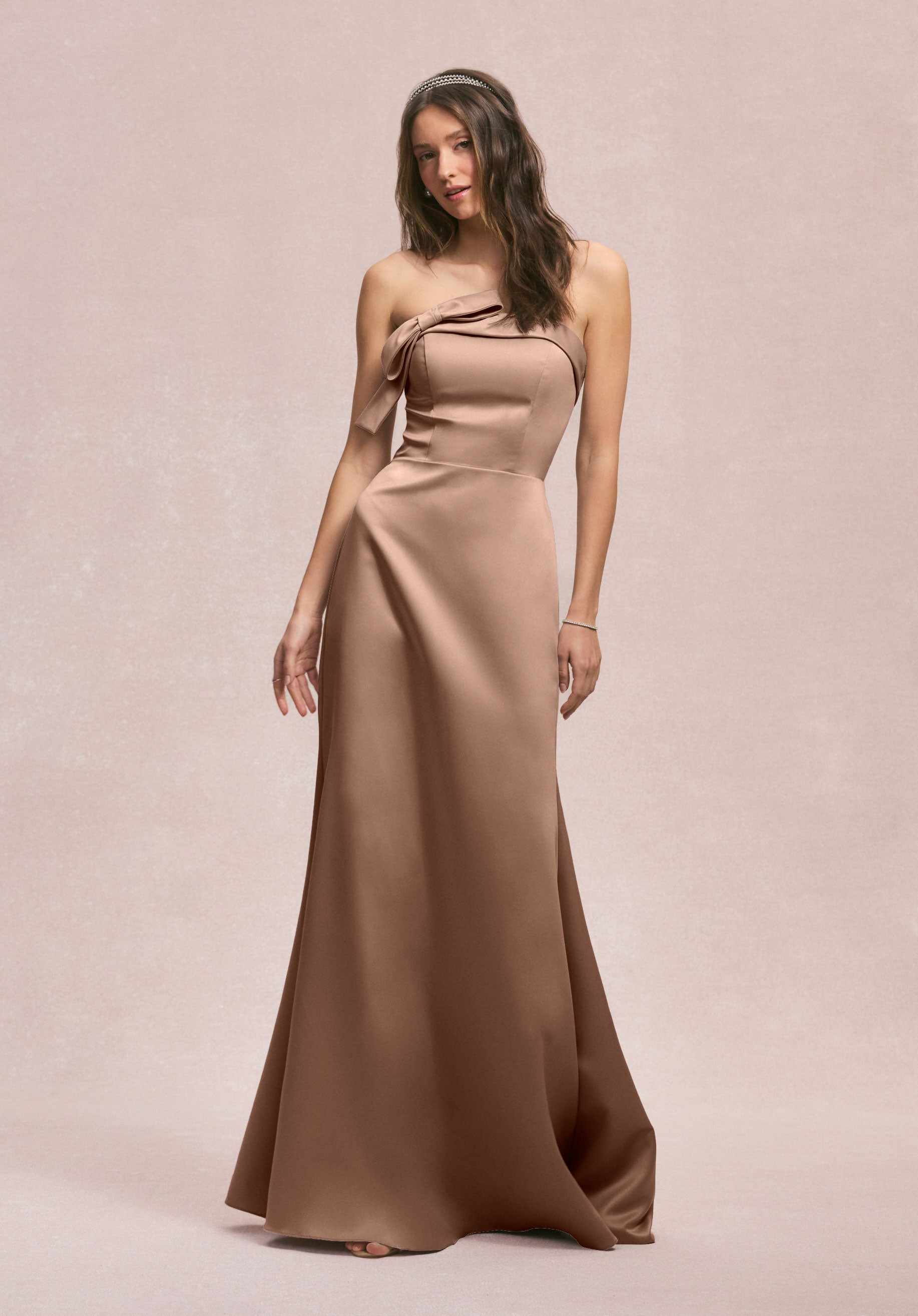 Formal Dresses Long Formal Evening Dress Fawn-Satin-31246-Fitted