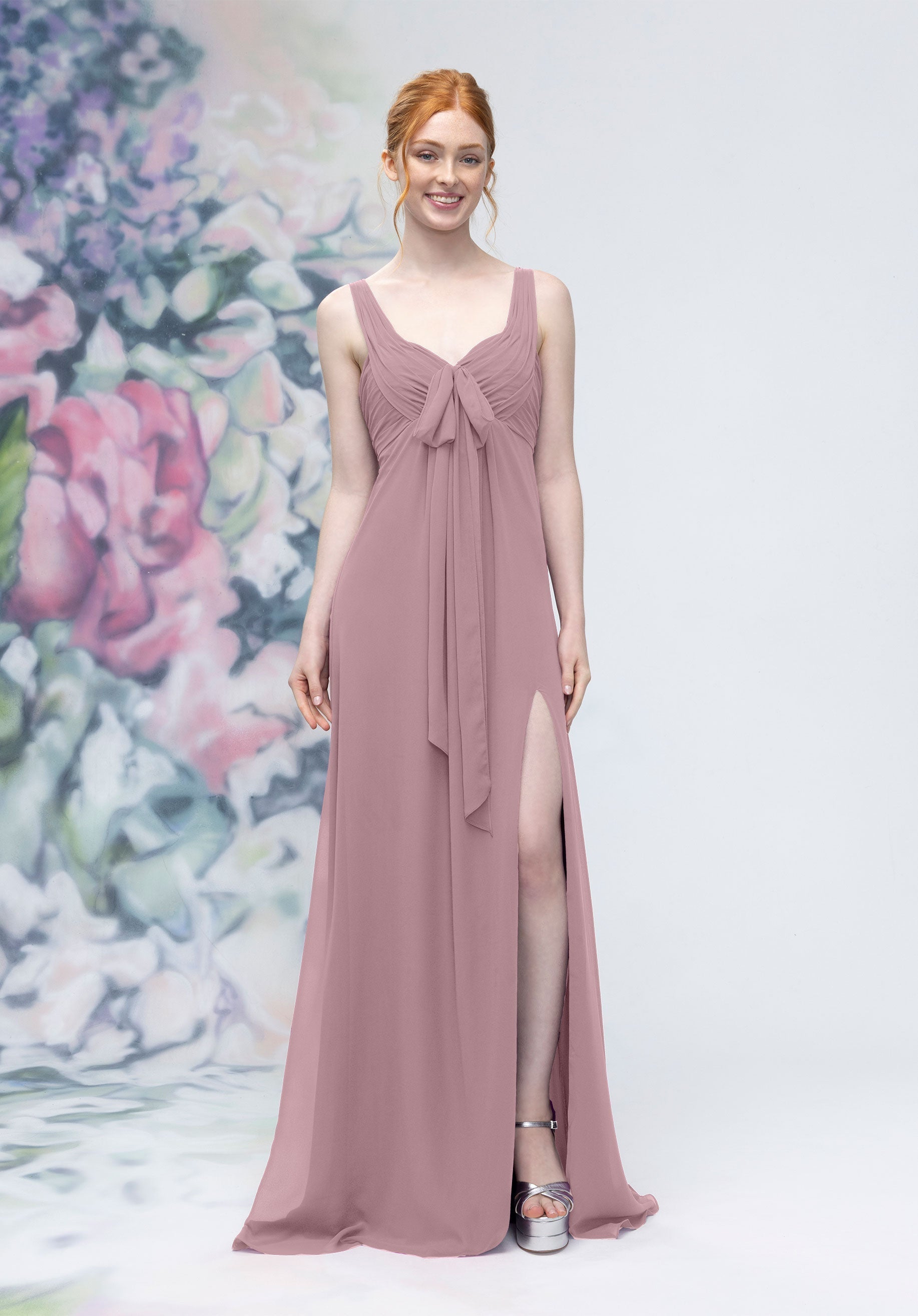 Formal Dresses Long Formal Slit A Line Dress French Lilac-Chiffon-3030009-Pleated