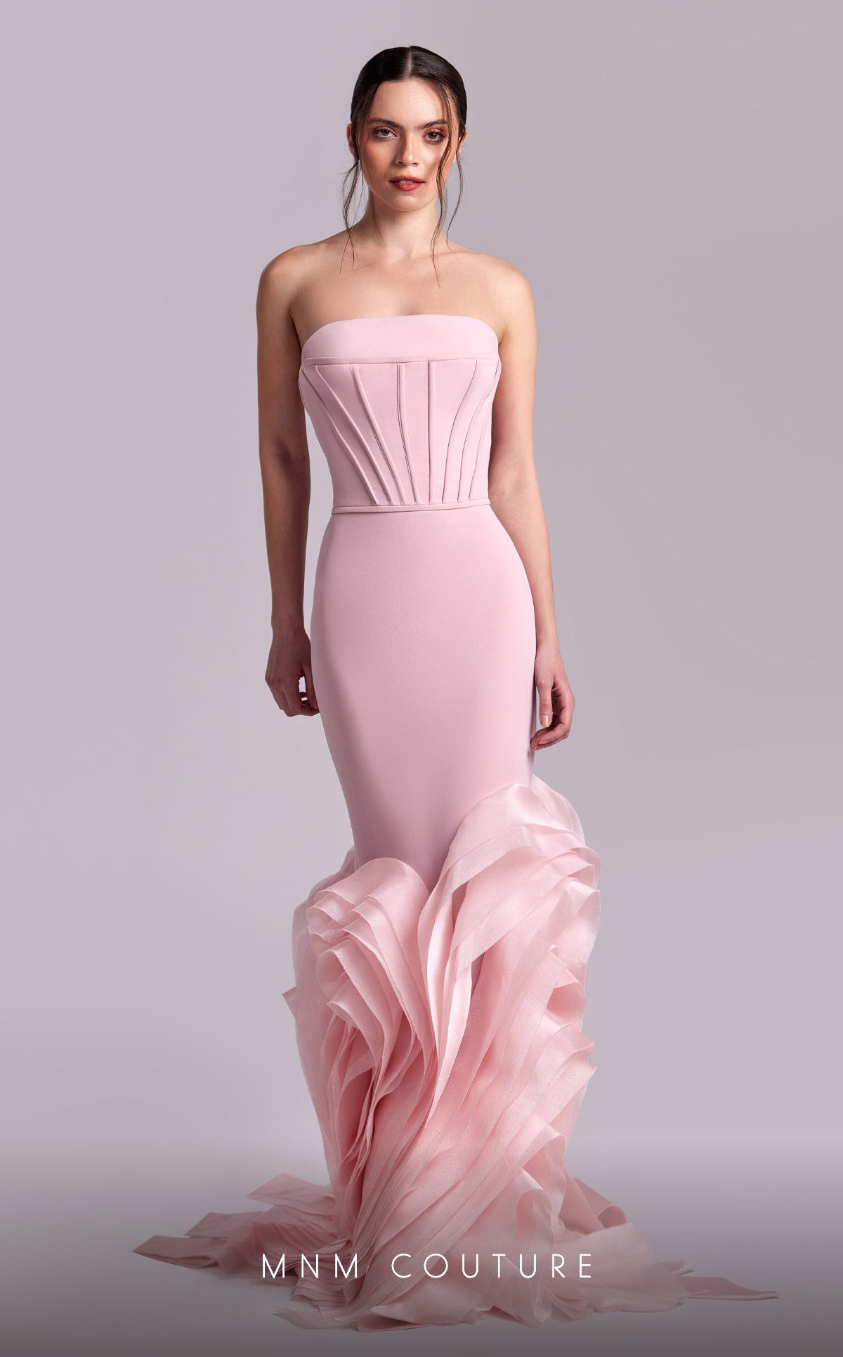 Prom Dresses Mermaid Long Formal Ruffle Prom Dress Pink