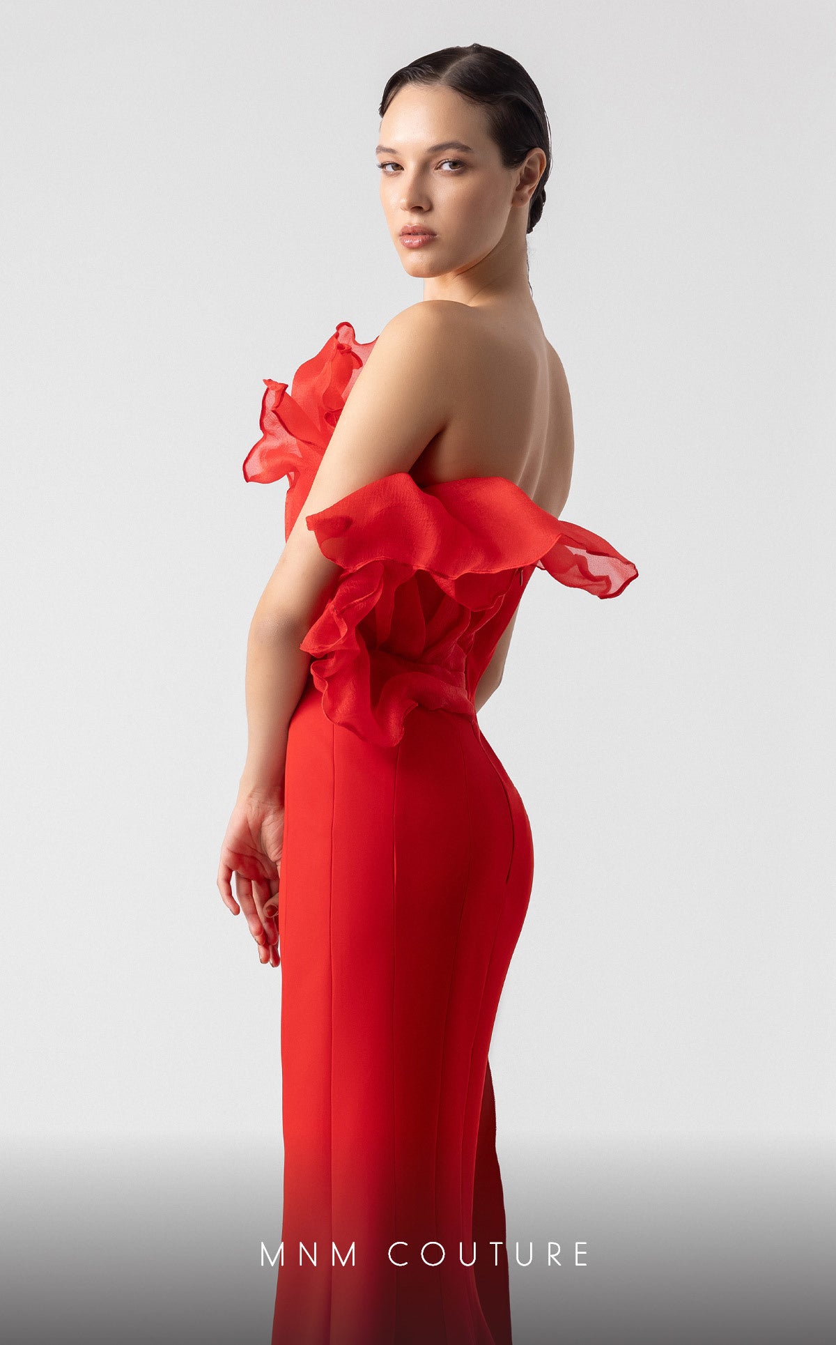 Prom Dresses Ruffle Long Formal Prom Dress Red