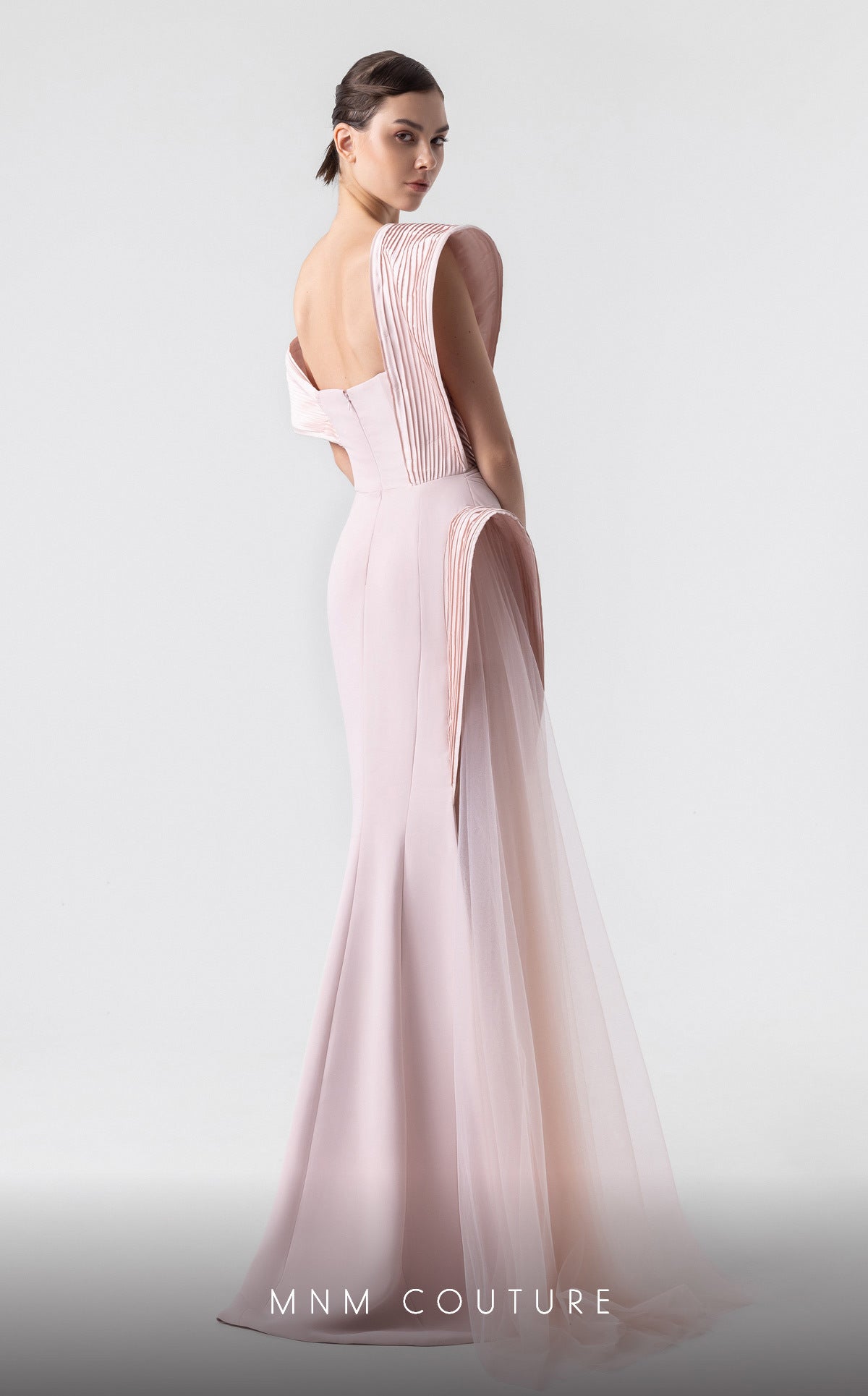 Formal Dresses Long Formal Fitted Pleated Prom Dress Pink