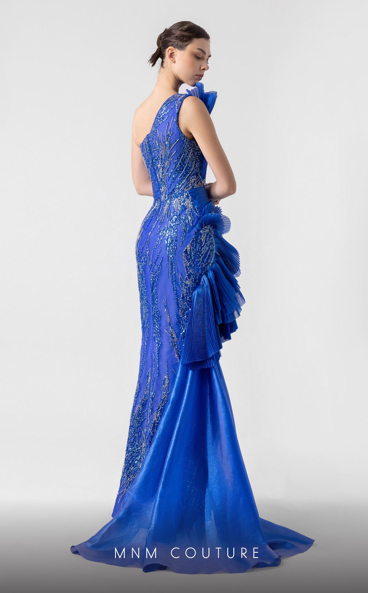Formal Dresses Long Prom Formal Evening Lace Ruffle Dress MNM Couture G1933 Royal Blue