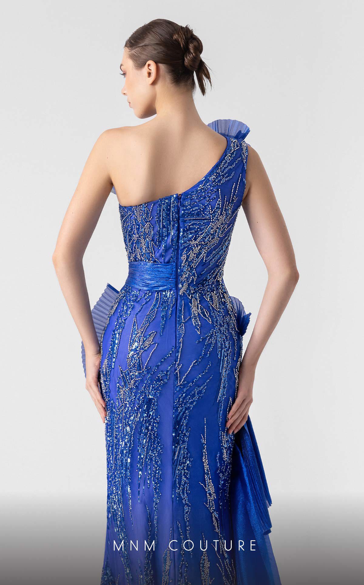 Formal Dresses Long Prom Formal Evening Lace Ruffle Dress MNM Couture G1933 Royal Blue