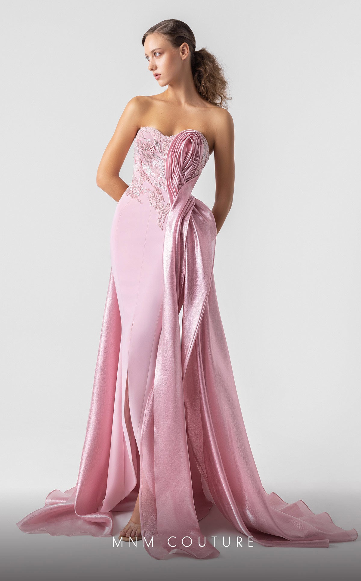 Prom Dresses Fitted Lace Long Formal Prom Dress Pink
