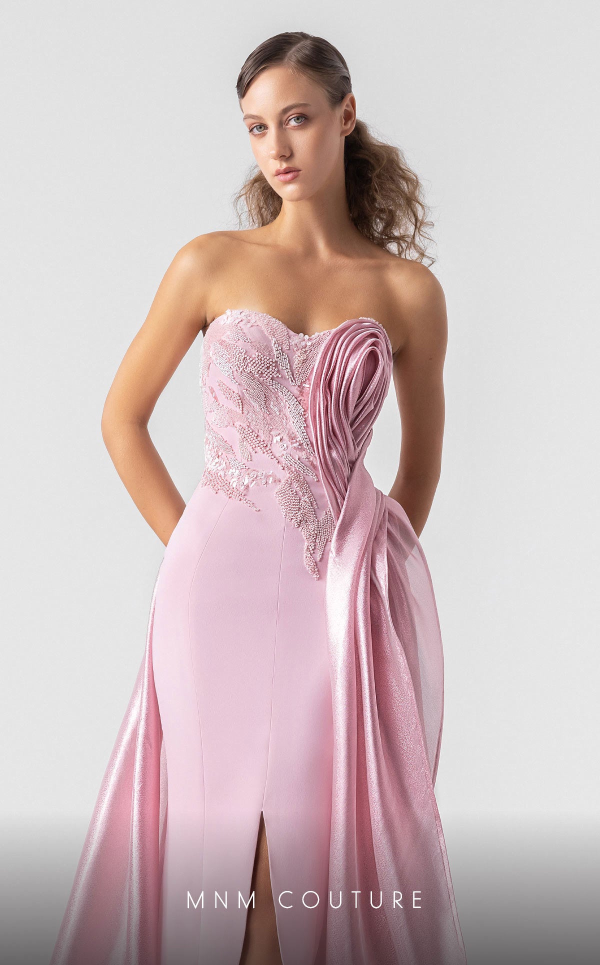 Prom Dresses Fitted Lace Long Formal Prom Dress Pink