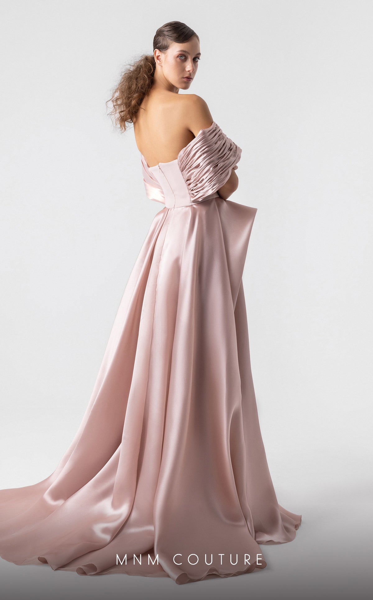 Formal Dresses Long Prom Formal Metallic Evening Dress MNM Couture G1940 Salmon