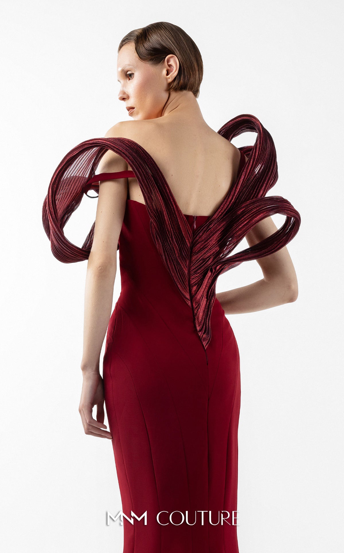 Strapless Curved Neck Floor-Length Crepe Formal Mermaid MNM Couture G2009
