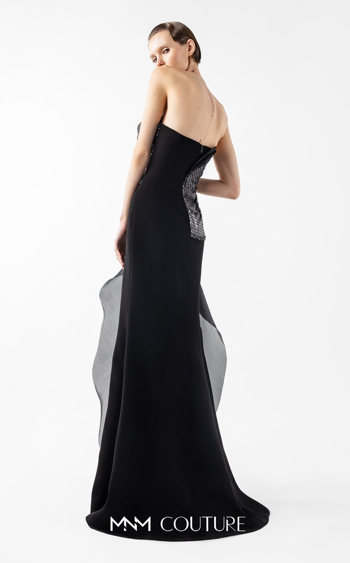 Prom Dresses Long Formal Slit Glitter Lace Prom Dress MNM Couture G2021 Black