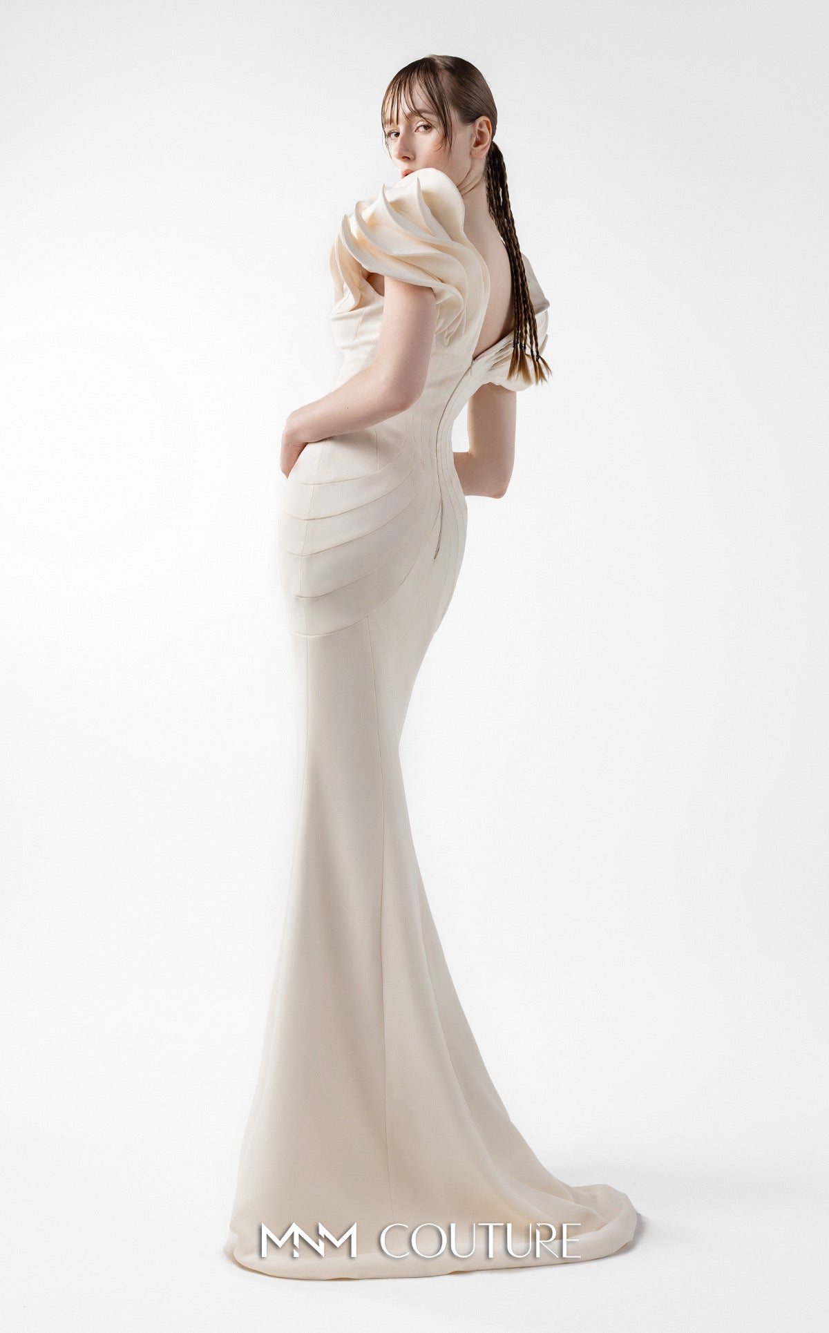 Prom Dresses Fitted Long Formal Prom Dress MNM Couture G2039 Cream