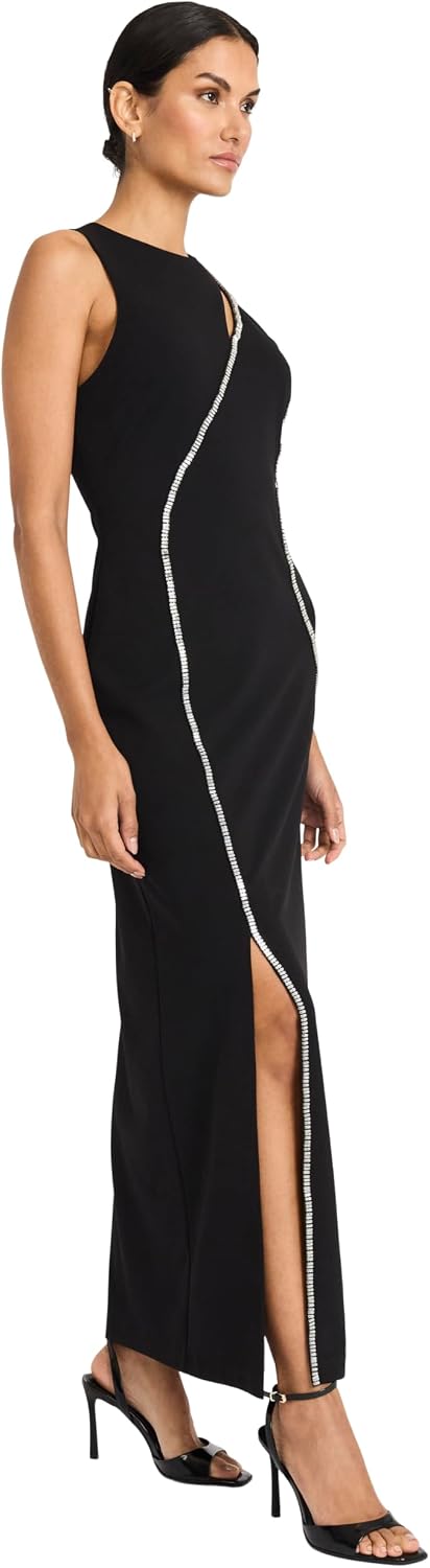 Maggy London Crystal Trimmed Keyhole Slit Maxi Gown G6323M