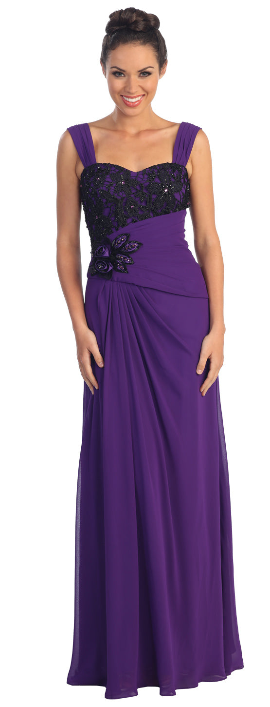 Long Sleeveless Chiffon Dress Formal Gown - The Dress Outlet Elizabeth K Purple