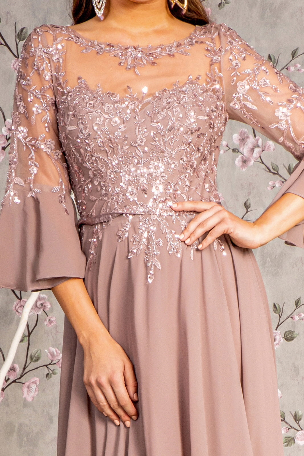 Mother of the Bride Dresses A line Waist Band Long Mother of the Bride Dress Mauve