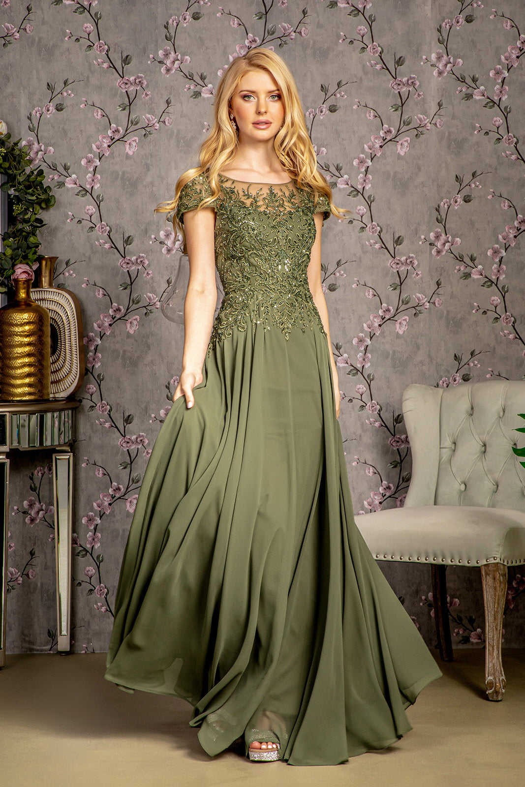 Olive Long Formal Mother of the Bride Dress Mother of the Bride