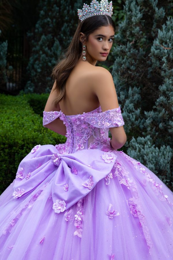 Quinceniera Dresses Long Quinceanera Dress 3D Floral Ball Gown Lavender Rose