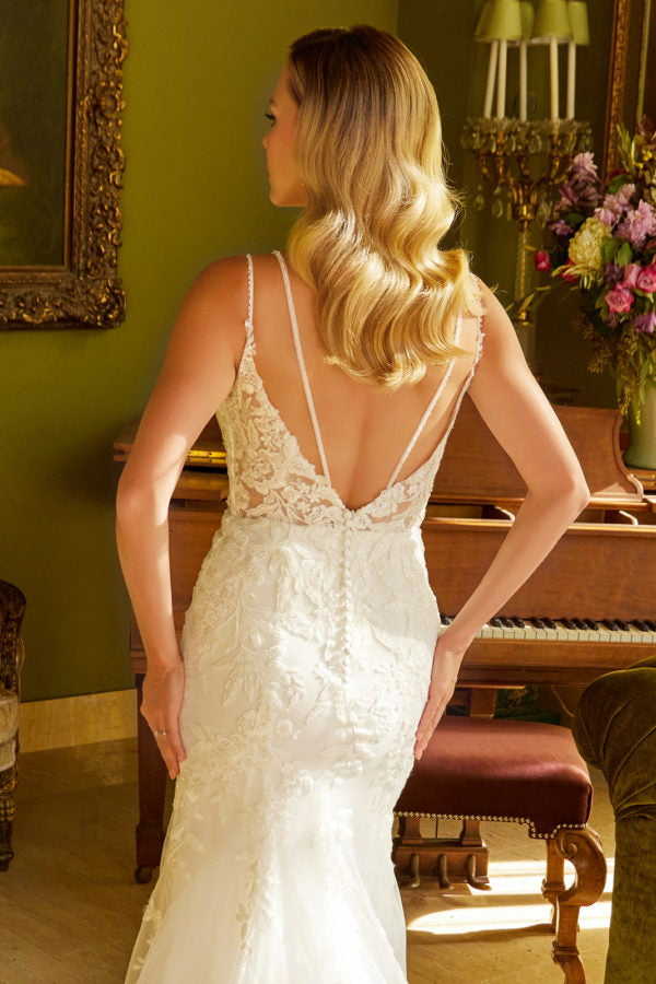 Wedding Dresses Beaded Long Glitter Sequin Wedding Dress Off White