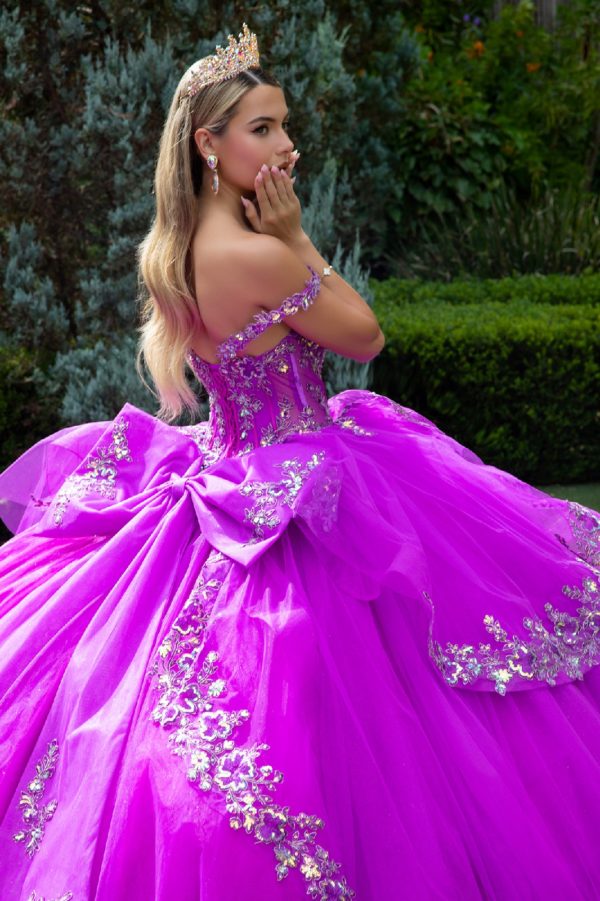 Quinceniera Dresses Long Ruffle Ball Gown Quinceanera Dress Purple