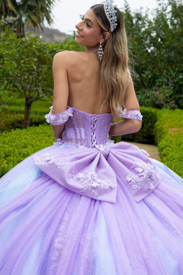 Quinceniera Dresses Sequin Long Ball Gown Glitter Quinceanera Dress Purple
