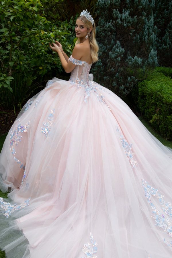Quinceniera Dresses Glitter Sequin Ball Gown Sweet 16 Quinceanera Dress Blush