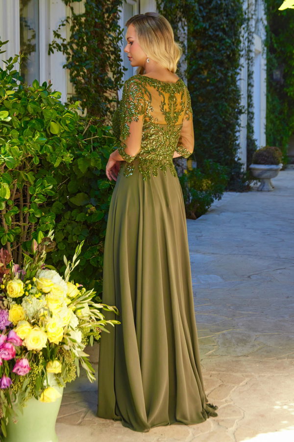 Mother of the Bride Dresses Long Formal A Line Modest Mother of the Bride Dress Olive