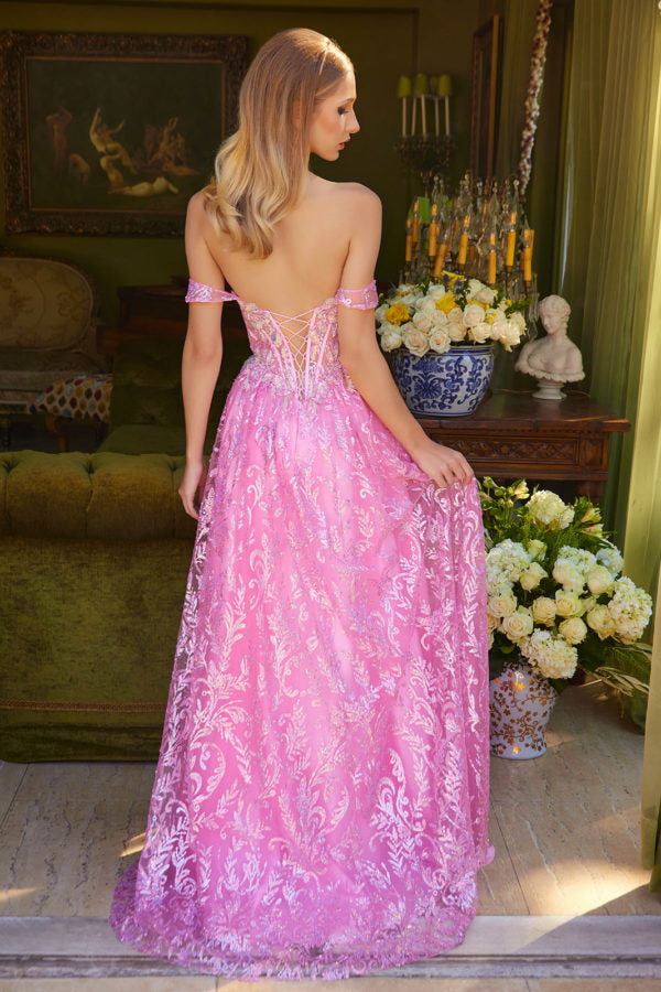 Prom Dresses Long Formal Glitter Sequin A Line Prom Dress Pink