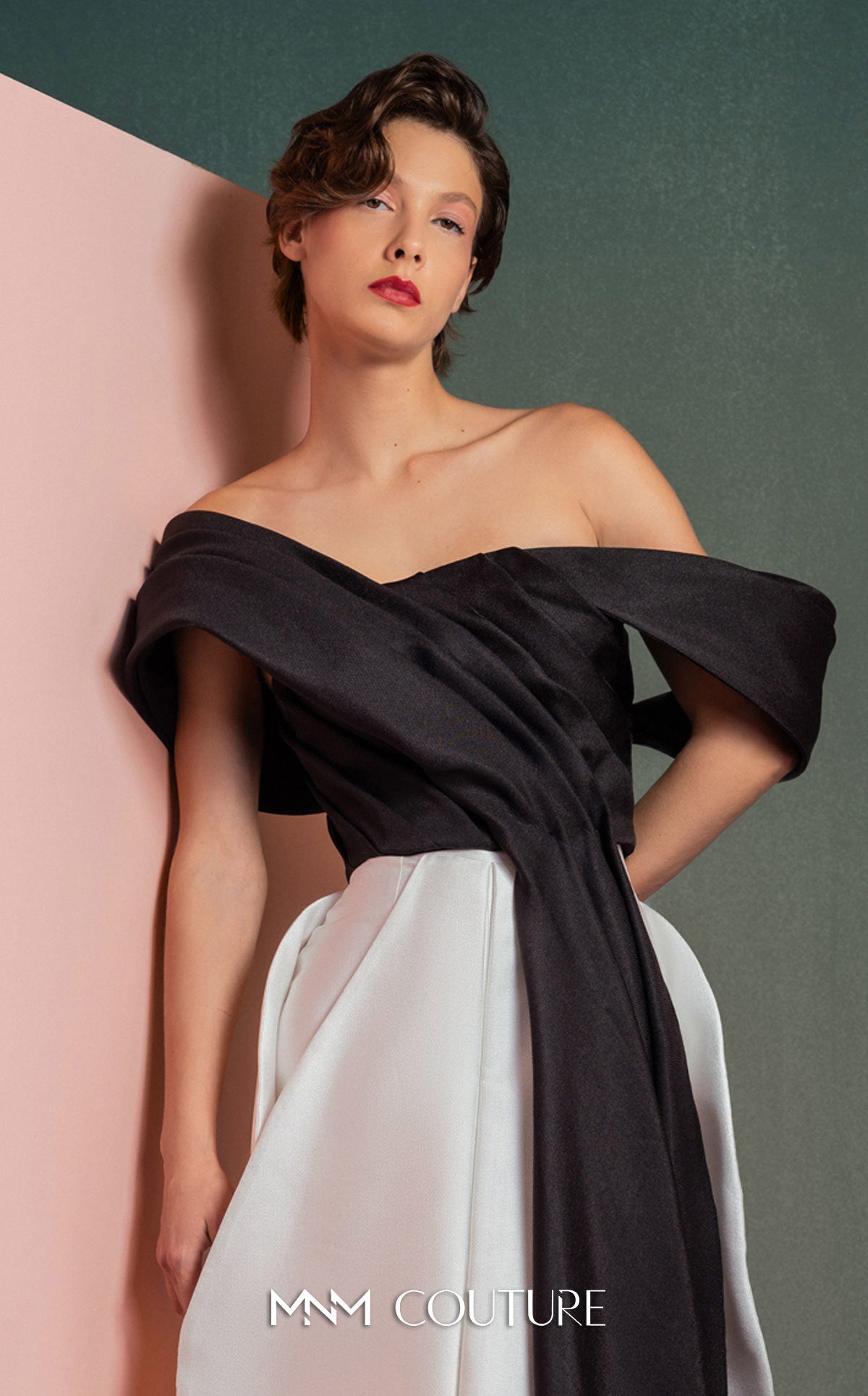 Formal Dresses Long Formal Prom Evening Dress MNM Couture GOF2508 Black/White
