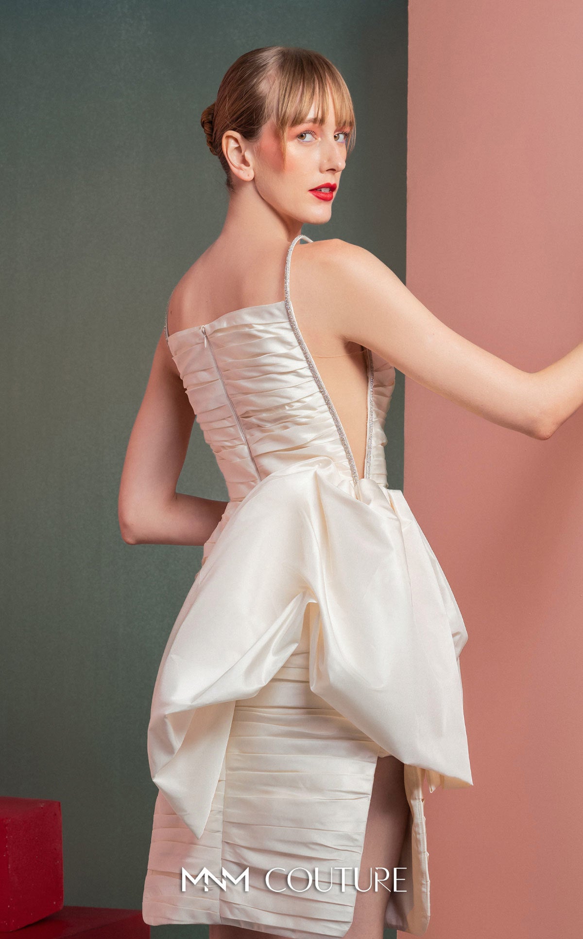 Cocktail Dresses Short Cocktail Evening Mini Dress MNM Couture GOF2535 Off White
