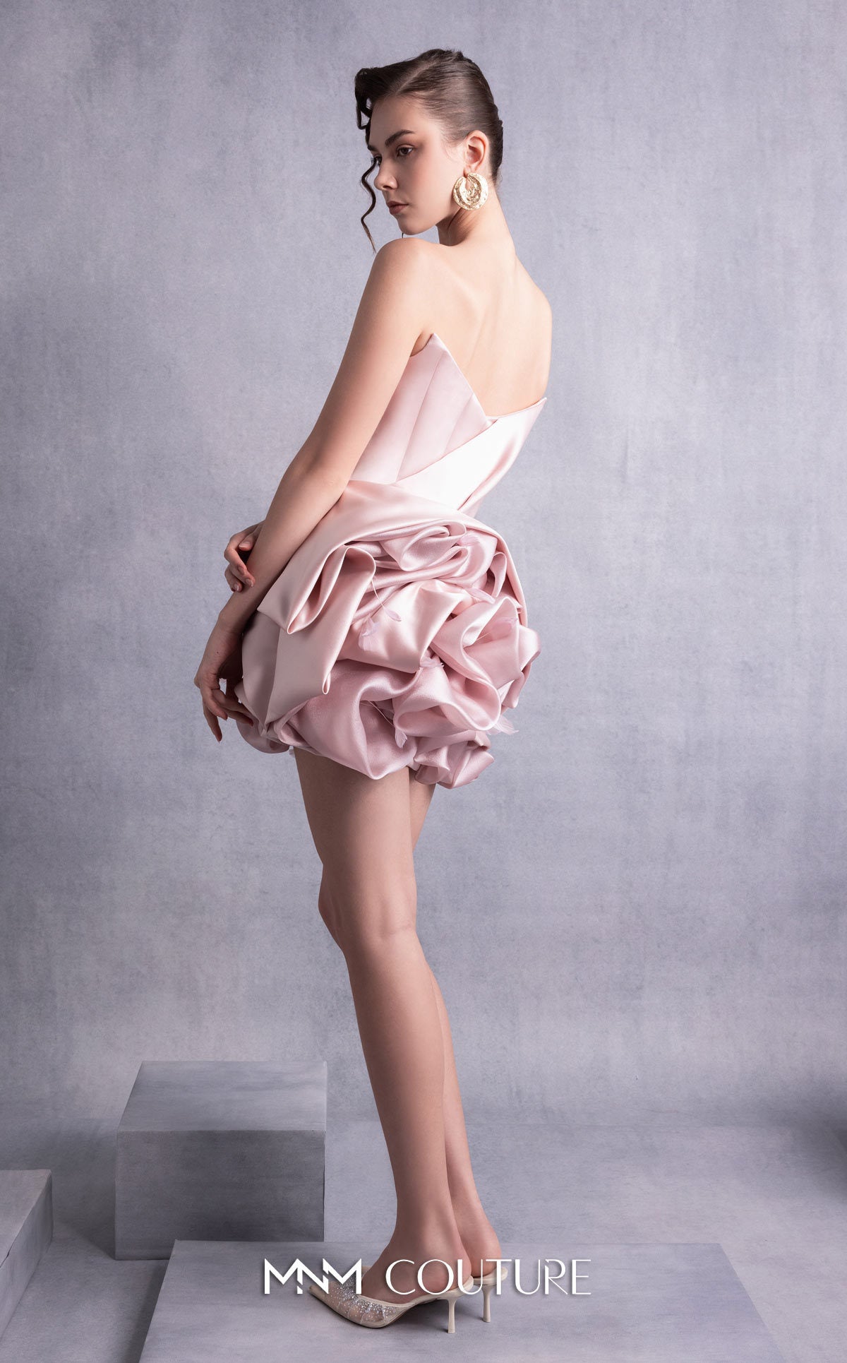 Cocktail Dresses Short 3D Floral Mini Cocktail Dress MNM Couture GOS2502 Pink