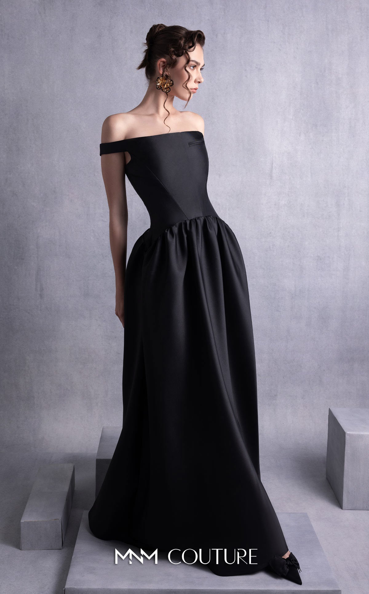 Formal Dresses Long Formal Prom A Line Dress MNM Couture GOS2507 Black