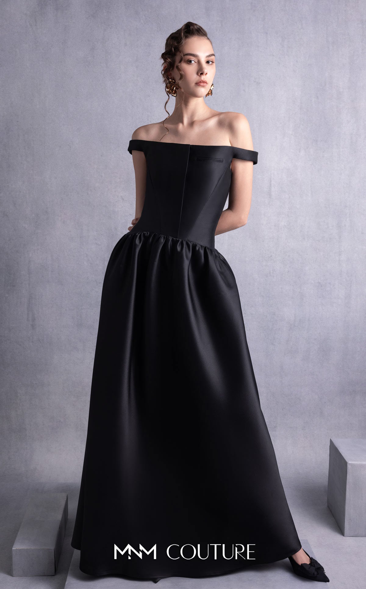 Formal Dresses Long Formal Prom A Line Dress MNM Couture GOS2507 Black