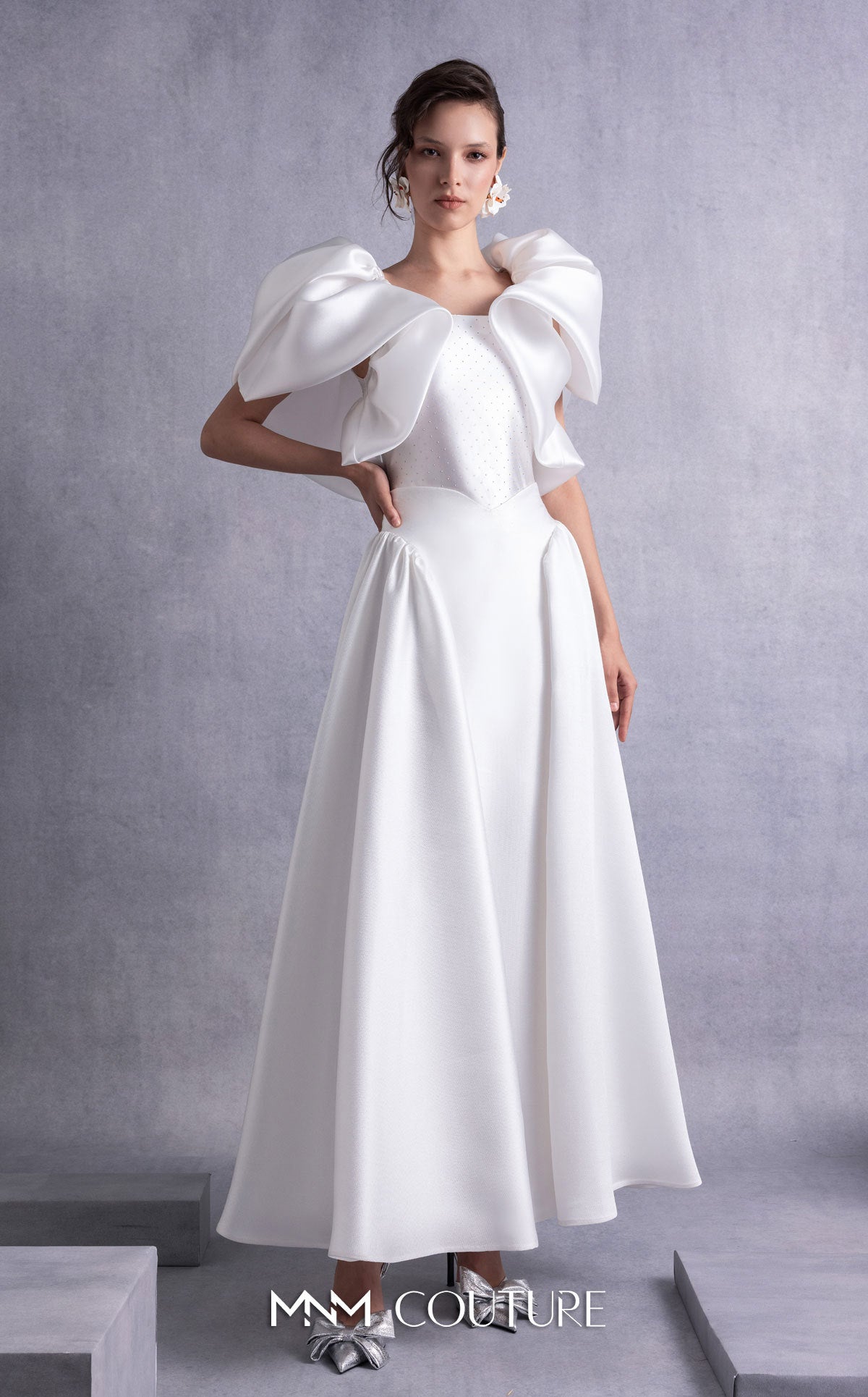 Wedding Dresses Long Wedding Two Piece A Line Dress MNM Couture GOS2510 Off White