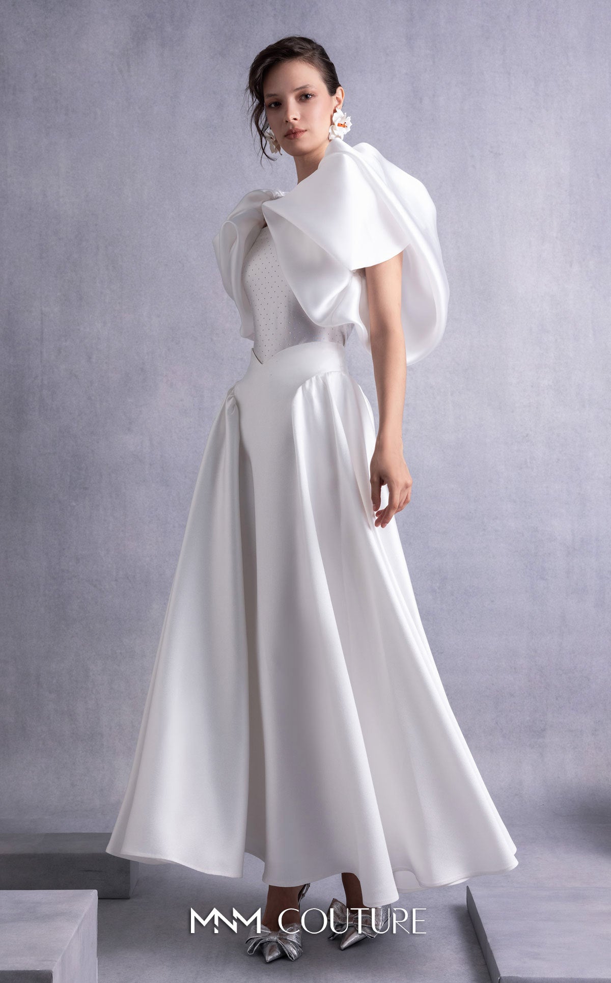 Wedding Dresses Long Wedding Two Piece A Line Dress MNM Couture GOS2510 Off White