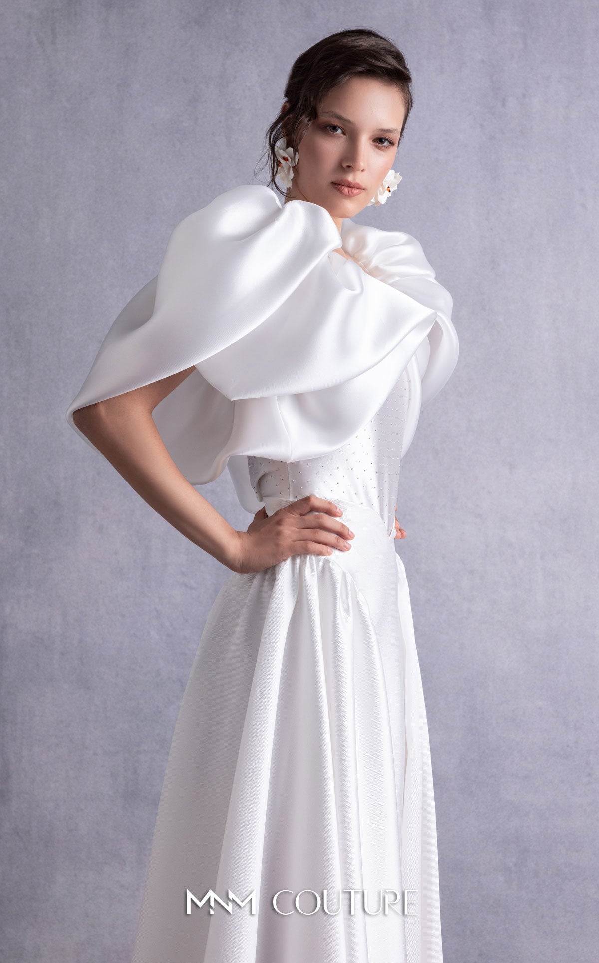 Wedding Dresses Long Wedding Two Piece A Line Dress MNM Couture GOS2510 Off White