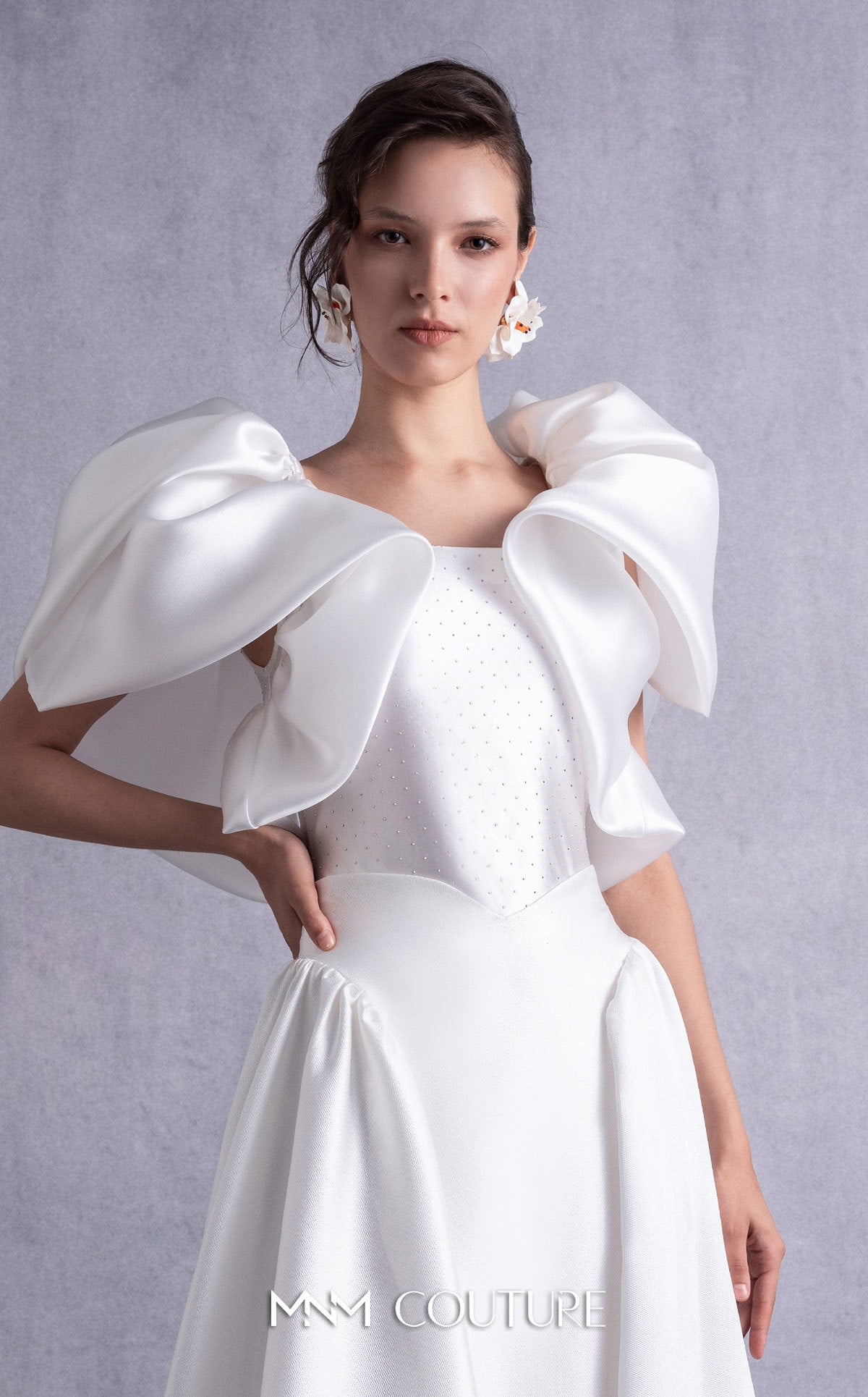 Wedding Dresses Long Wedding Two Piece A Line Dress MNM Couture GOS2510 Off White