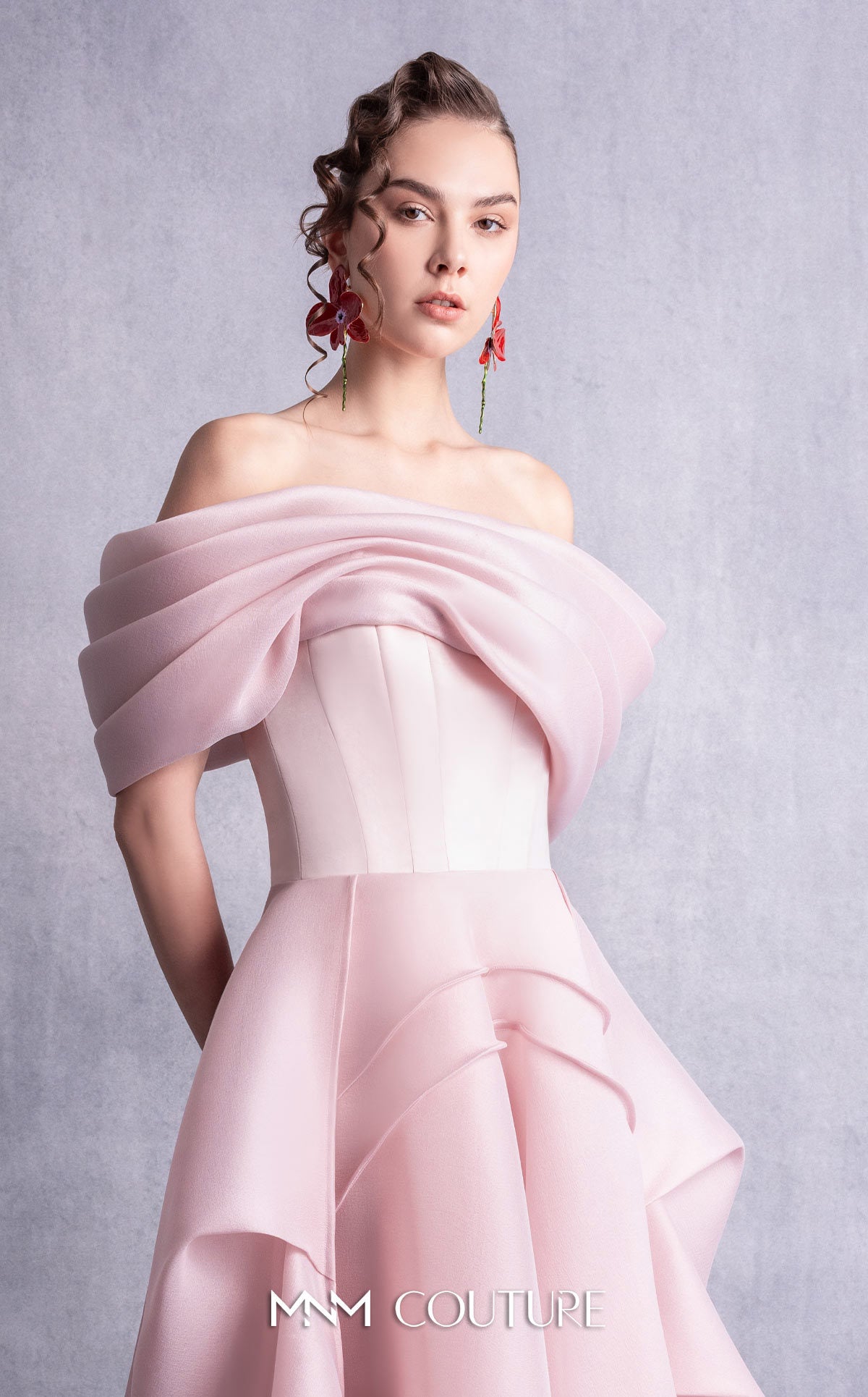 Formal Dresses Pleated A Line High Low Prom Formal Dress MNM Couture GOS2513 Pink