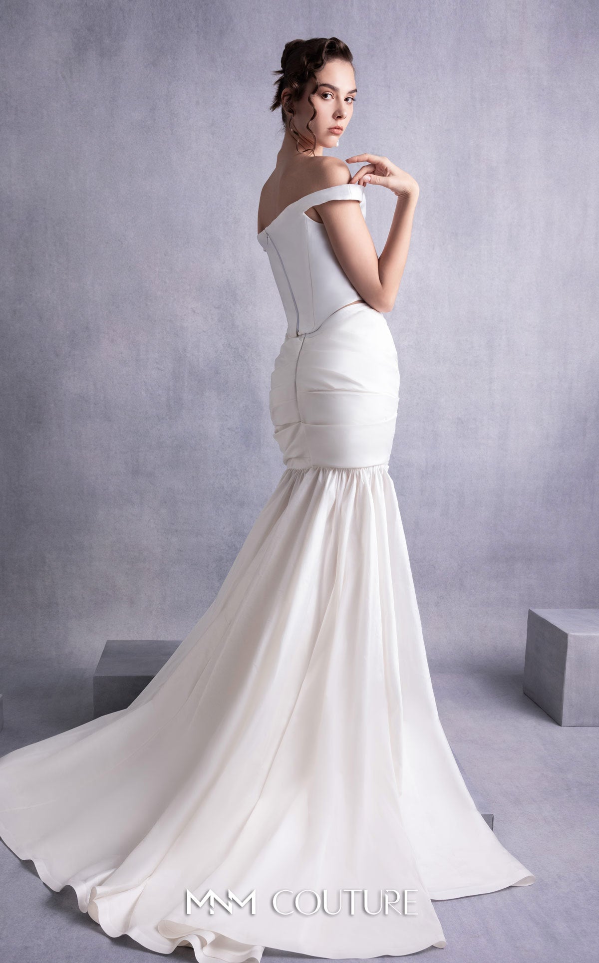 Wedding Dresses High Low Two Piece Wedding Dress MNM Couture GOS2518 Off White
