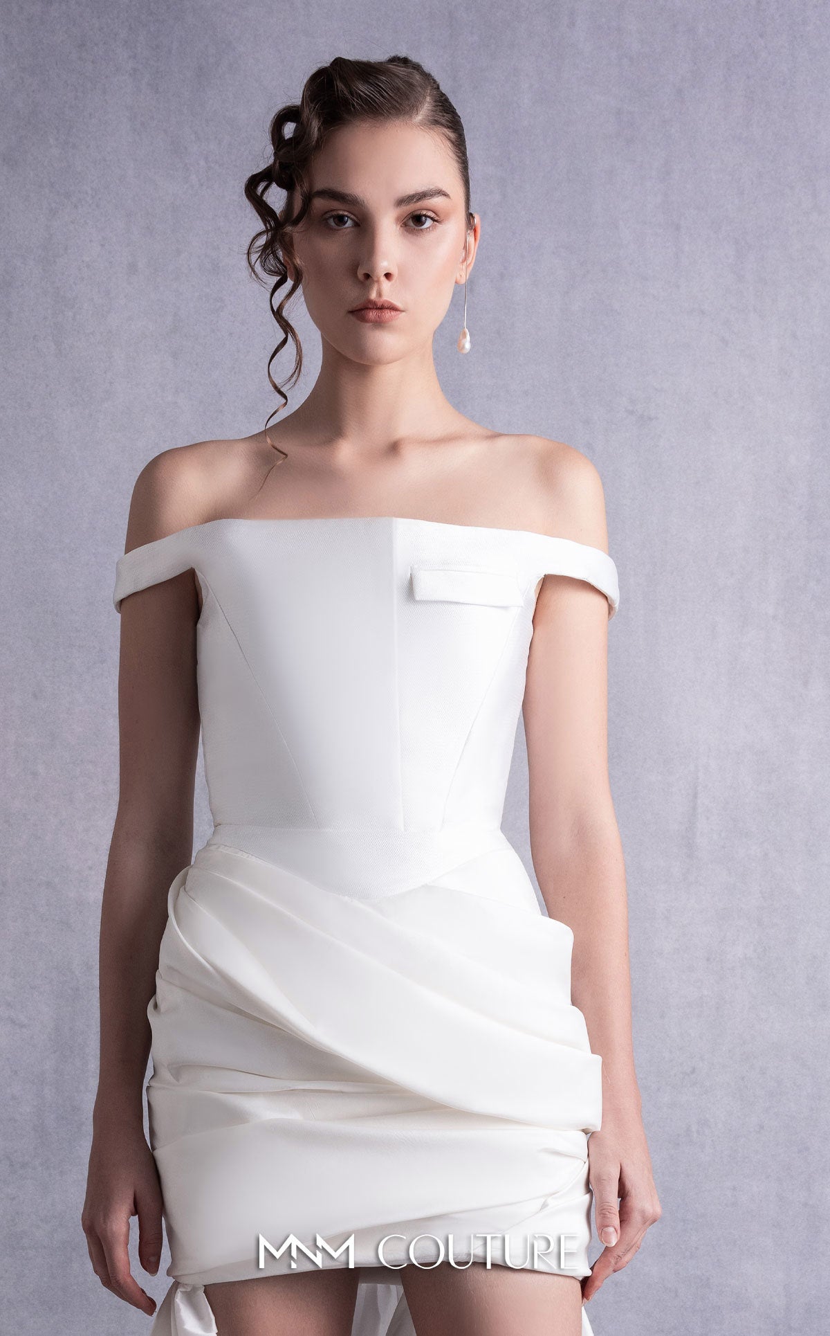 Wedding Dresses High Low Two Piece Wedding Dress MNM Couture GOS2518 Off White