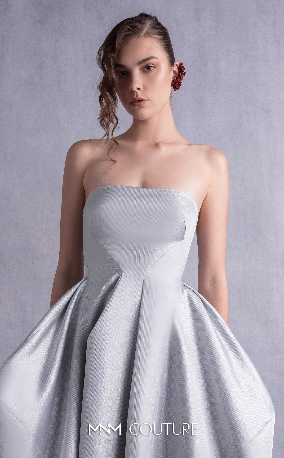 Cocktail Dresses Tea Length Cocktail A Line Dress MNM Couture GOS2521 Silver