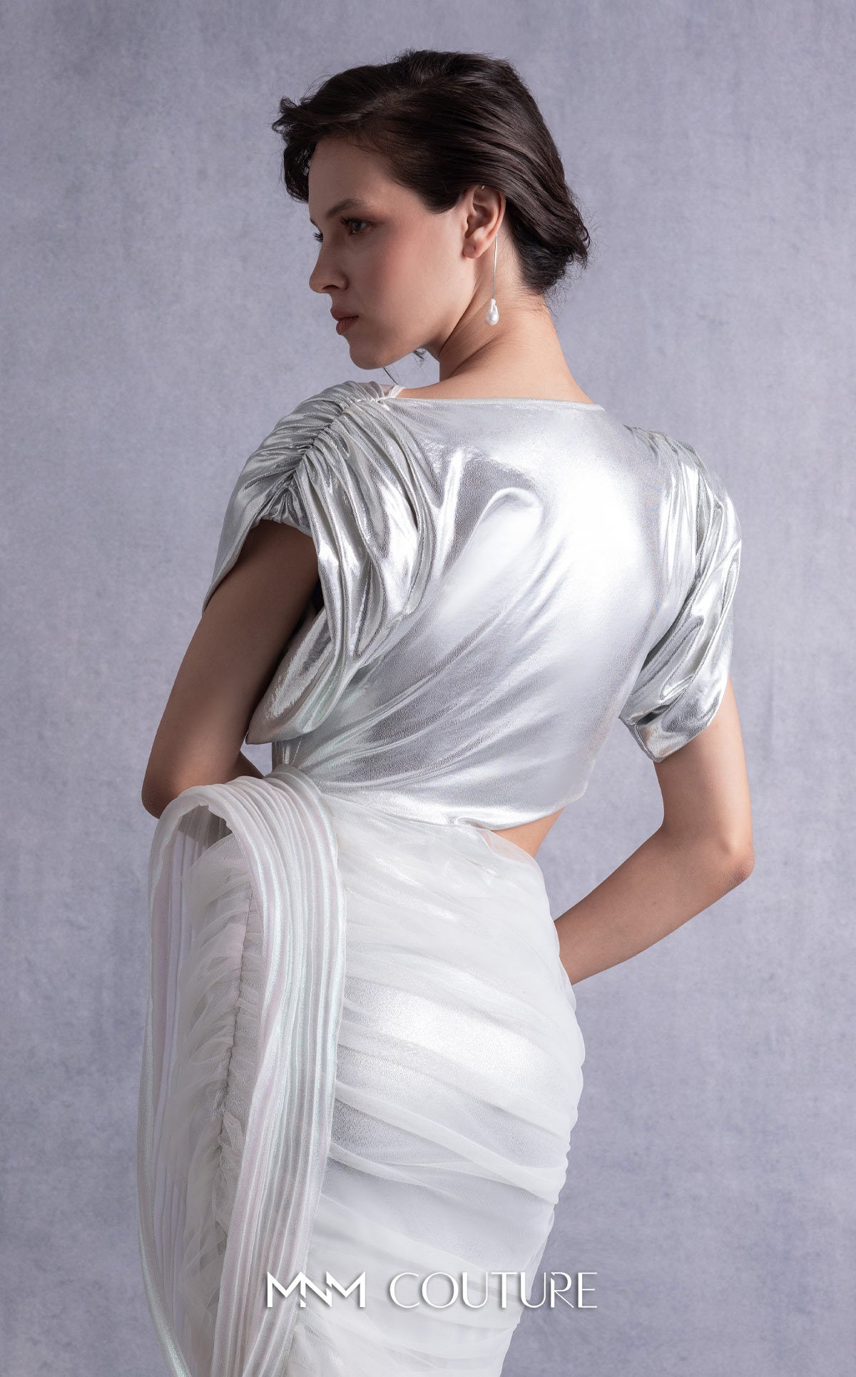 Cocktail Dresses Metallic Short Evening Cocktail Dress MNM Couture GOS2523 Silver