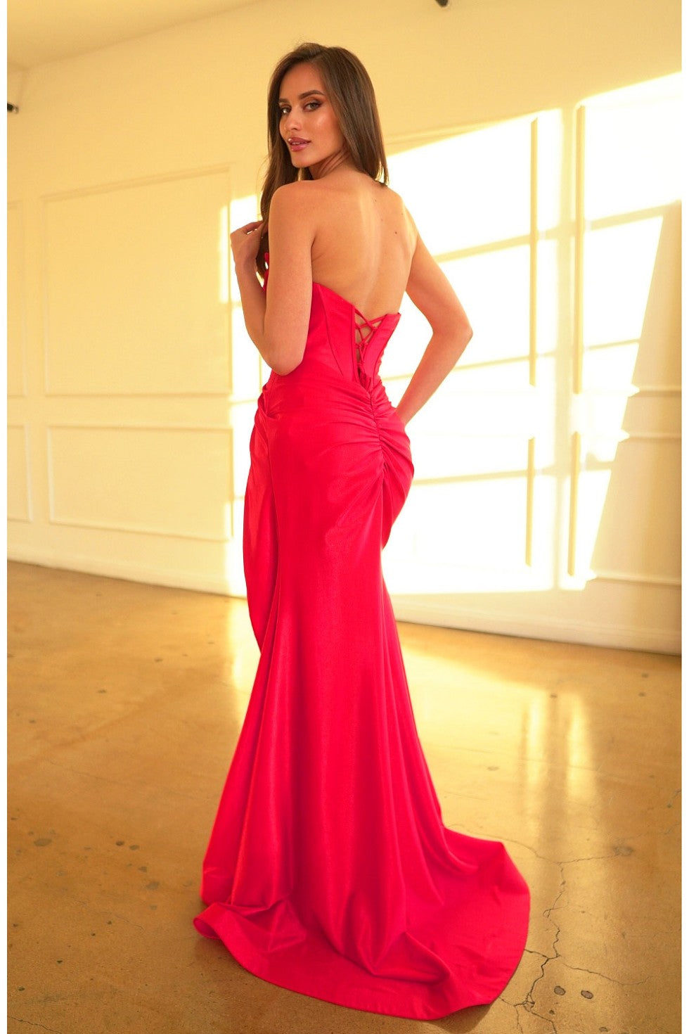 Prom Dresses Prom Formal Fitted Long Slit Dress Red