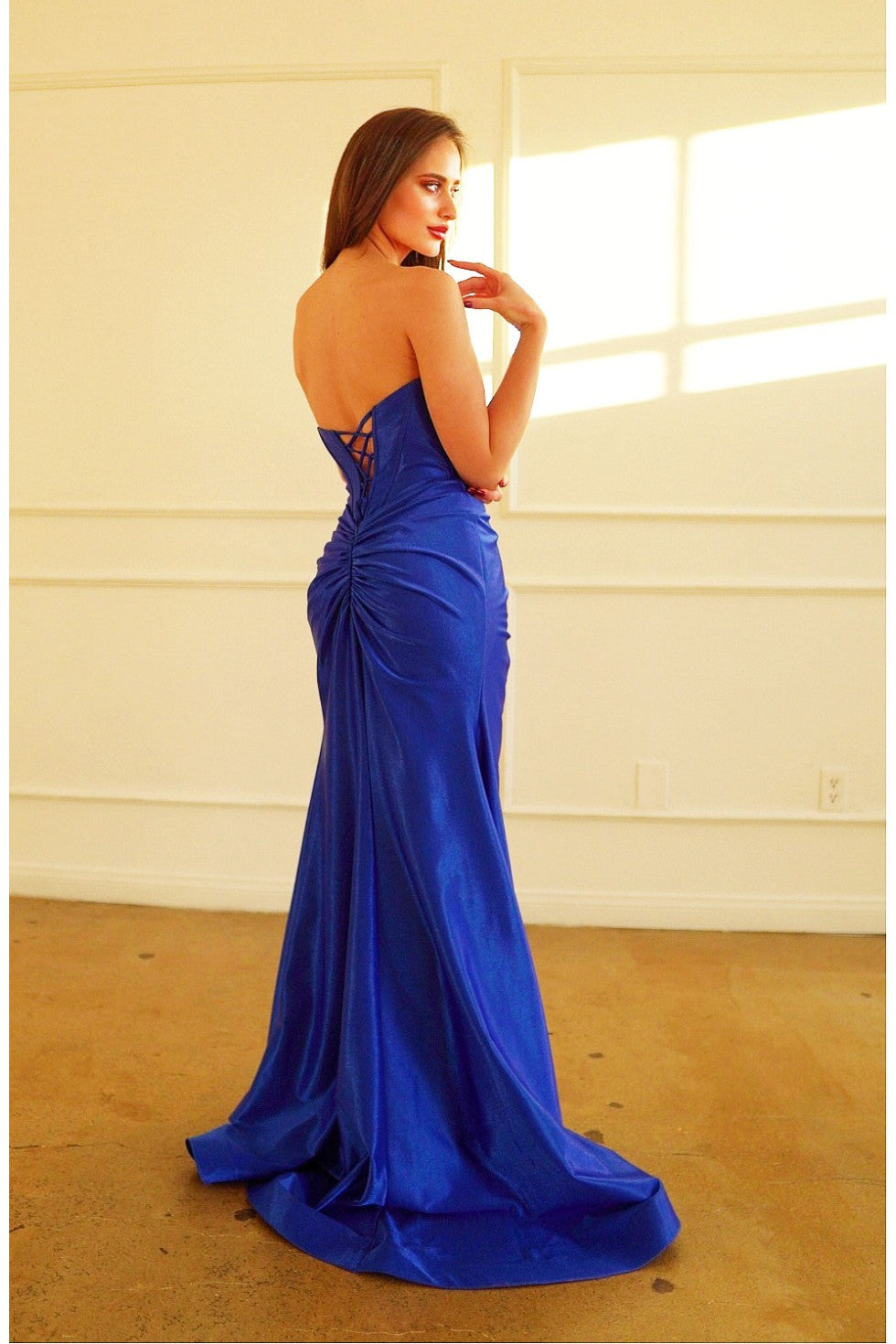Prom Dresses Prom Formal Fitted Long Slit Dress Royal