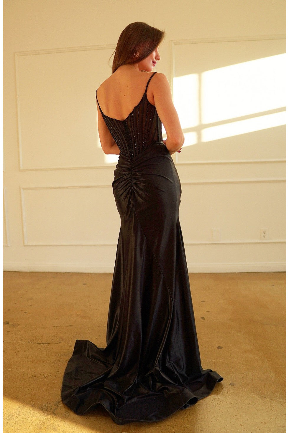 Prom Dresses Pleated Long Formal Prom Dress Black